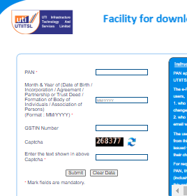 Pan card pdf download