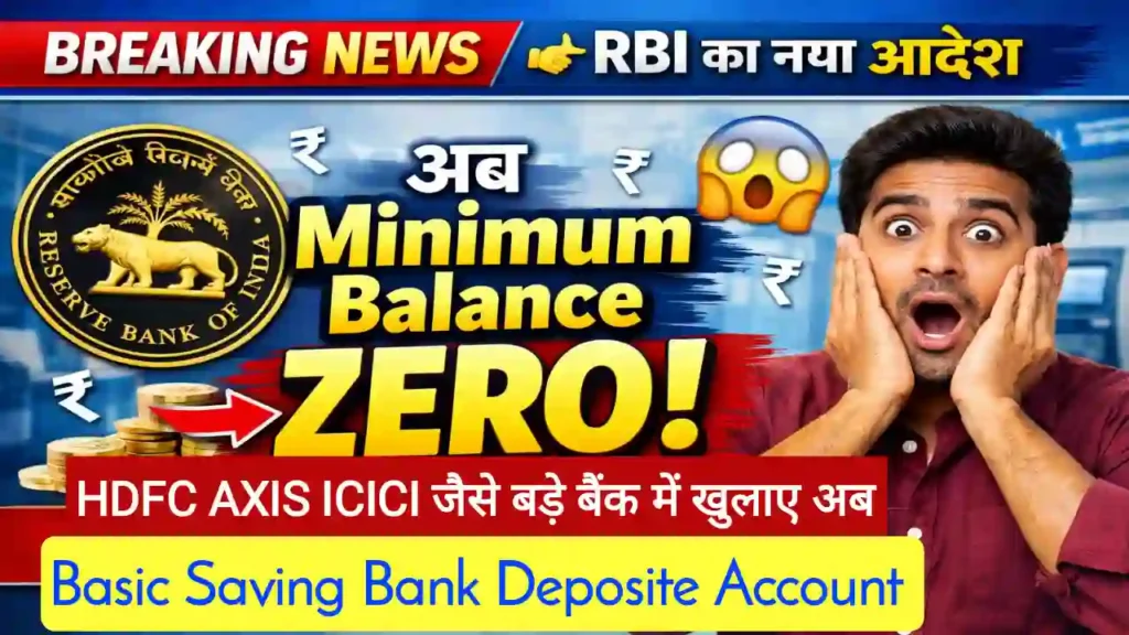 Minimum average balance पर RBI का आदेश